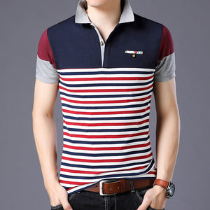 New short-sleeve lapel T-shirt for men