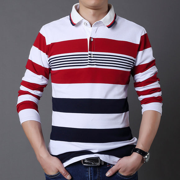 Men's long-sleeve striped t-shirt