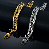 Bracelet gros maillon de fer en plaqué Or pour homme