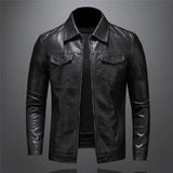 Veste en simili cuire pour homme