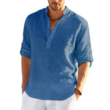 Men's long-sleeved linen shirt