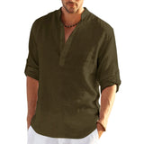 Men's long-sleeved linen shirt