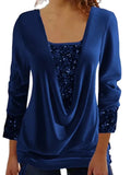 Women's long-sleeved sequin shirt