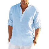 Men's long-sleeved linen shirt