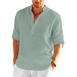 Men's long-sleeved linen shirt