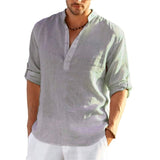 Chemise en lin manche longue pour homme