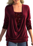 Women's long-sleeved sequin shirt