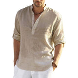 Men's long-sleeved linen shirt