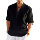 Chemise en lin manche longue pour homme