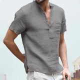 Short-sleeve linen shirt
