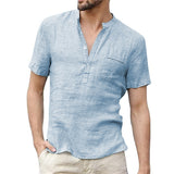 Short-sleeve linen shirt