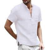 Short-sleeve linen shirt