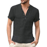 Short-sleeve linen shirt